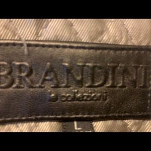 Brandini Le Collezioni Black Leather Jacket-Large
